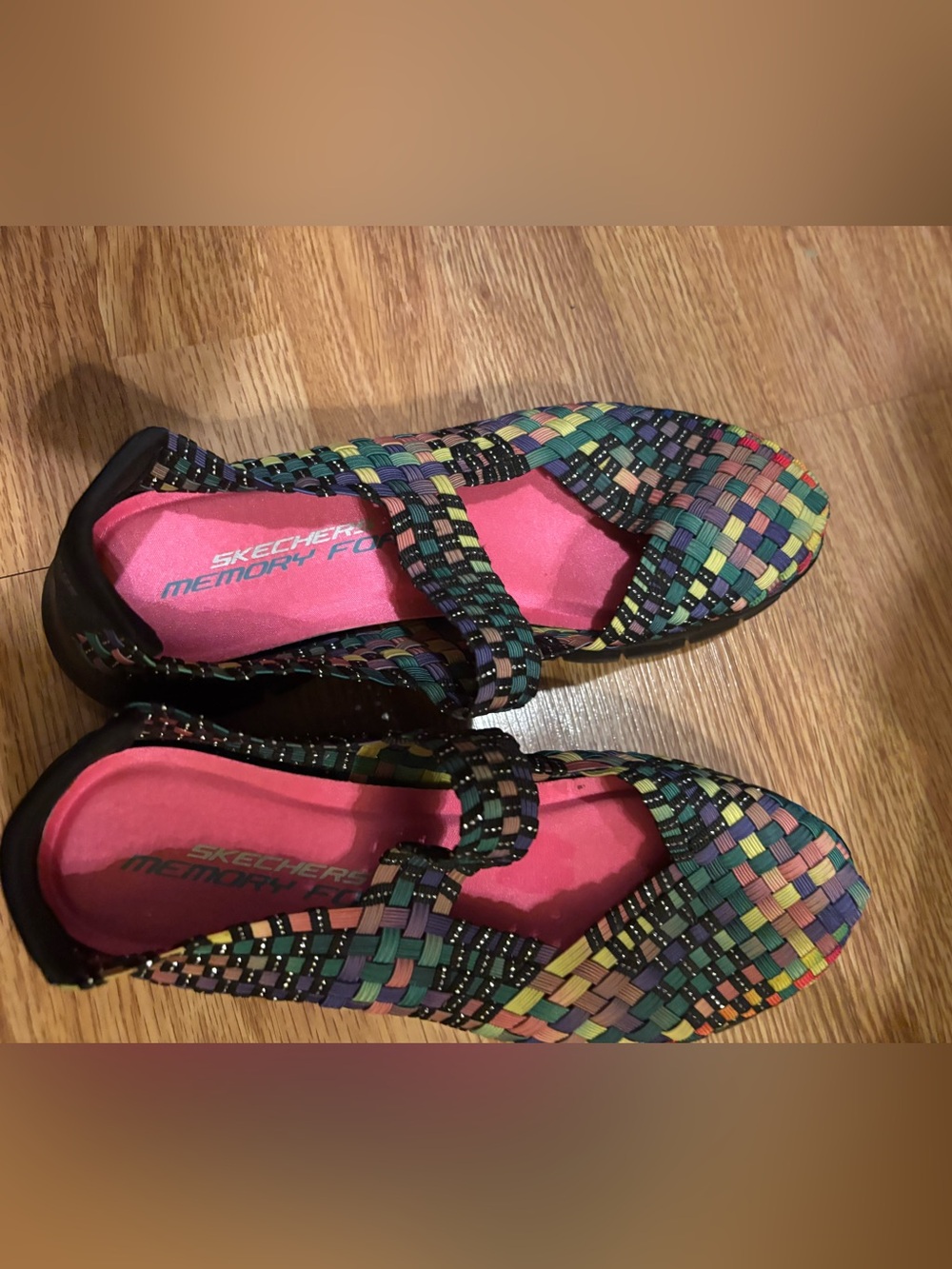Skechers Multi-Color Woven Mary Jane Flats
